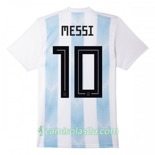 Camisolas de Futebol Argentina Messi 10 Equipamento Principal Copa do Mundo 2018 Manga Curta Camisolas de Futebol Argentina Messi 10 Equipamento Principal Copa do Mundo 2018 Manga Curta